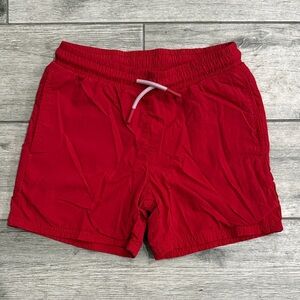 Boys Red Elastic Waist Casual Shorts